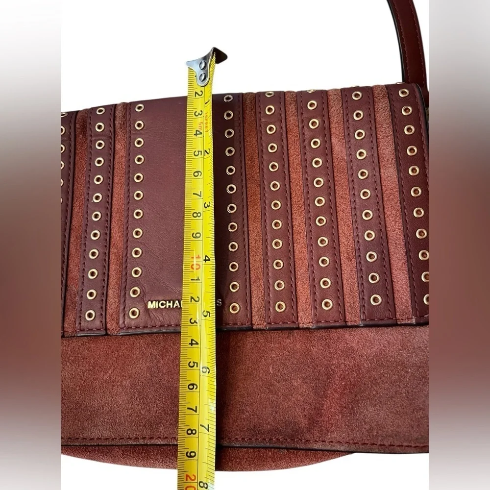 Michael Kors Brooklyn Grommet Crossbody Bag in Leather and Suede